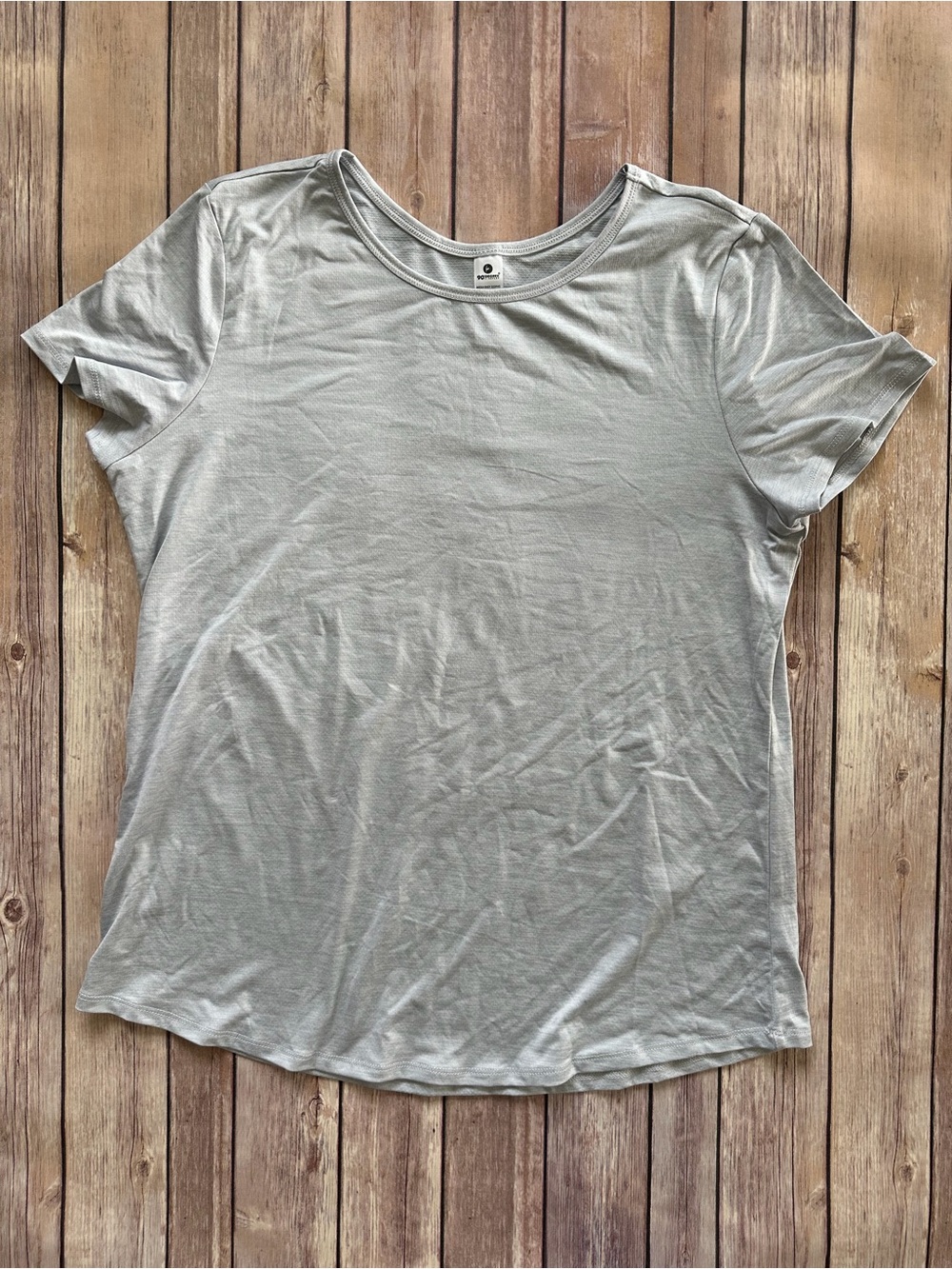 90 Degree By Reflex Light Gray Short Sleeve Crewneck Tee